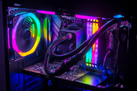 Picture of water cooled graphics card in performance gaming pc